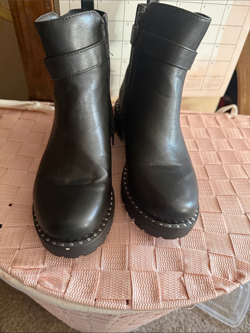 Primark Black Stud-Trim Ankle Boots
